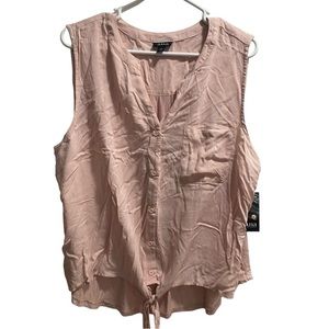 NWT ANA Pink Button Down Tank‎ Top size XL